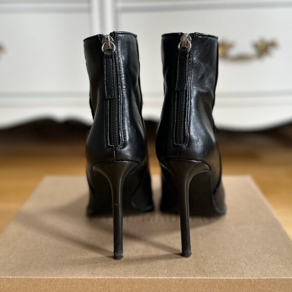 Steve Madden - Black Leather Ankle Stiletto Booties | Size 7 - Picture 4 of 5